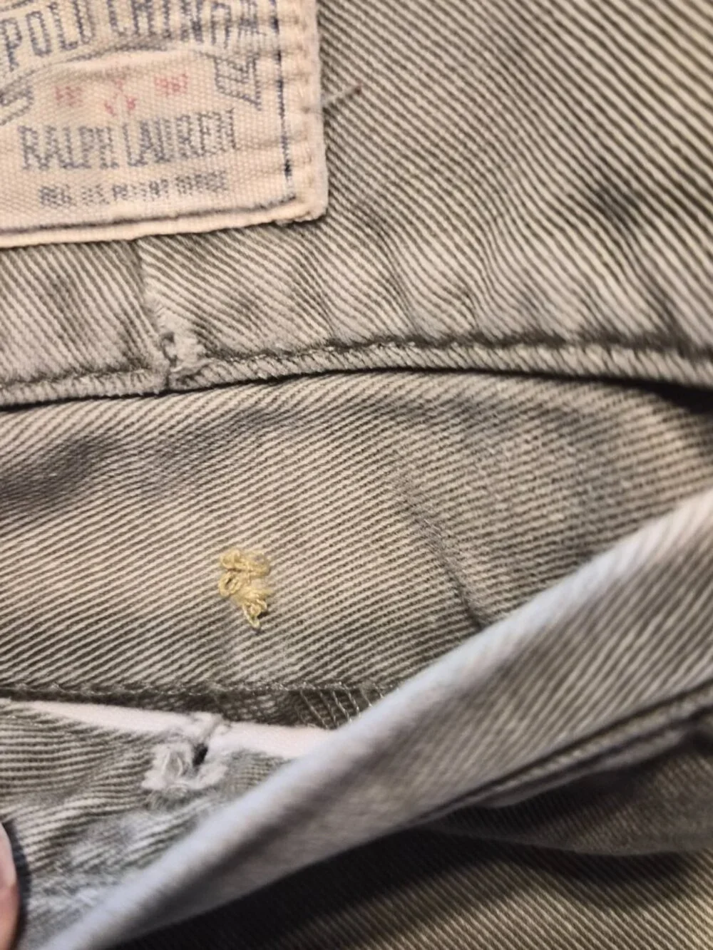 Vintage Polo Ralph Lauren Mens Chino Pants 34x30 Gray Made in USA No Button G769
